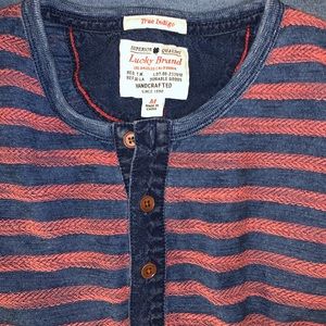 Lucky Brand Striped Henley Long Sleeve Shirt